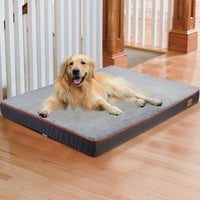 Firm dog bed with removable cover, washable and durable for medium to large breed dogs, premium comfort.