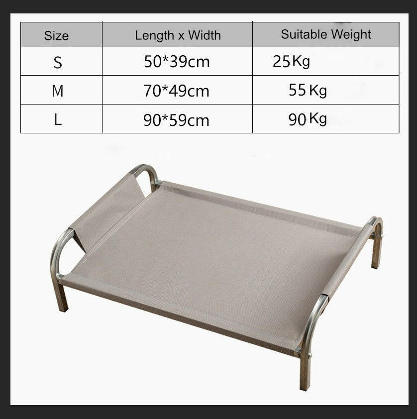 Elevated Outdoor Pet Bed with Breathable Fabric.