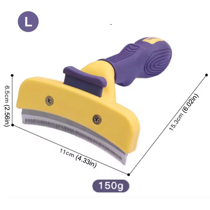 Deshedding Brush with Curved Blade for Cats and Dogs