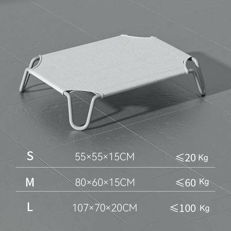 Durable Elevated Outdoor Pet Bed- Breathable Fabric and Sturdy Frame.