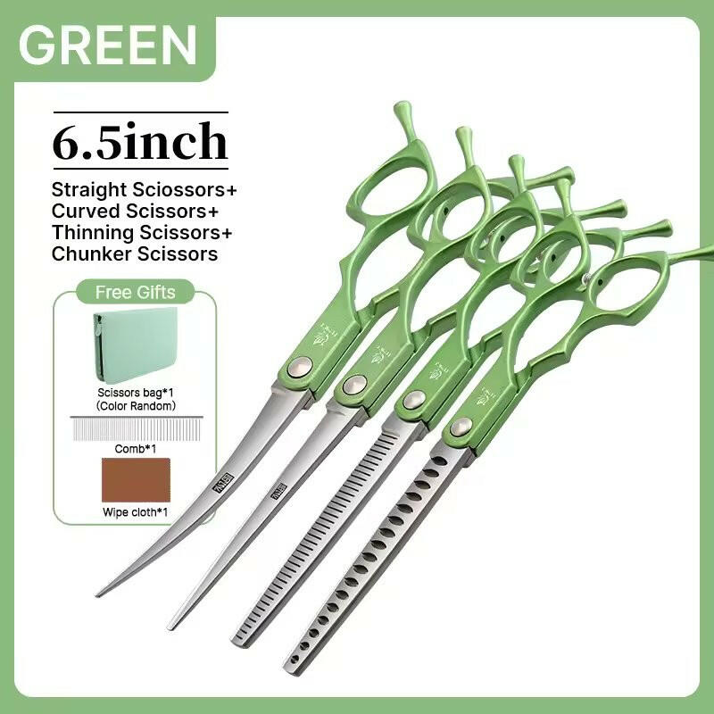 Professional Pet Grooming Scissors Kit – High-Precision Stainless Steel.