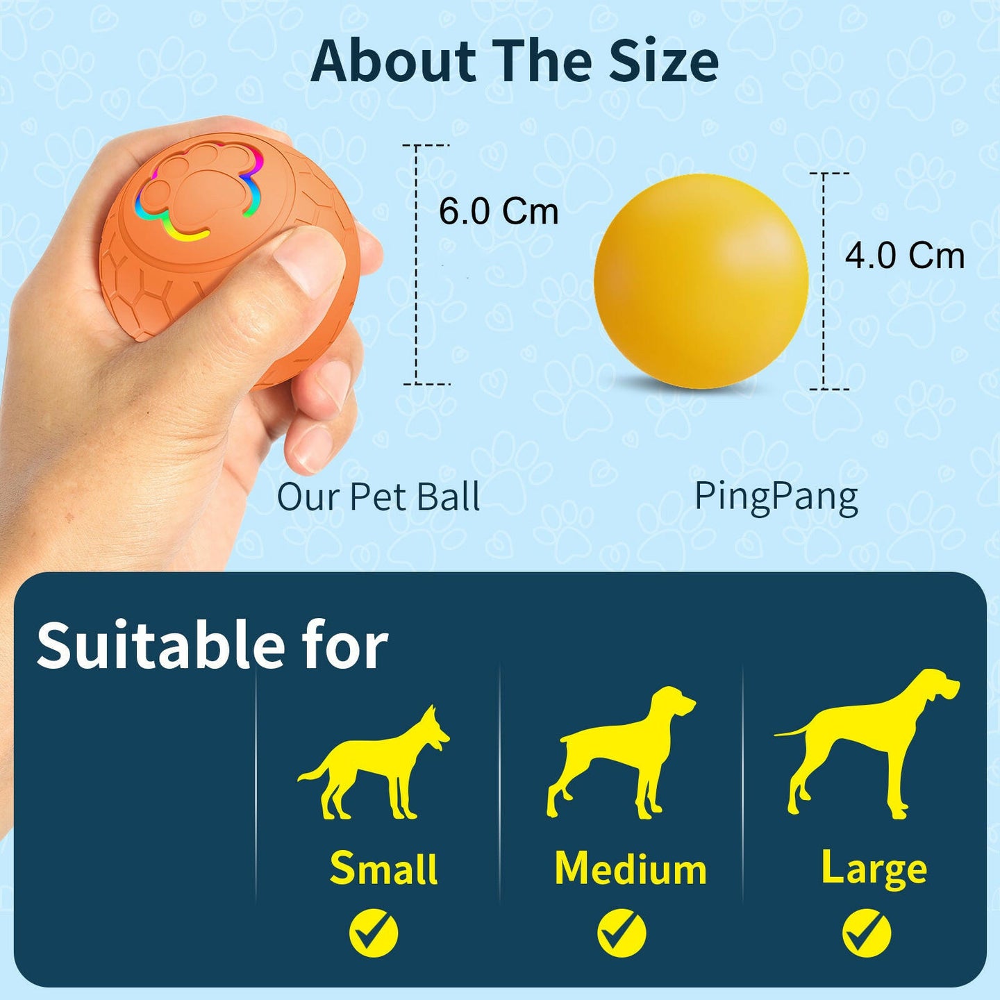 Smart Interactive LED Pet Toy Ball.