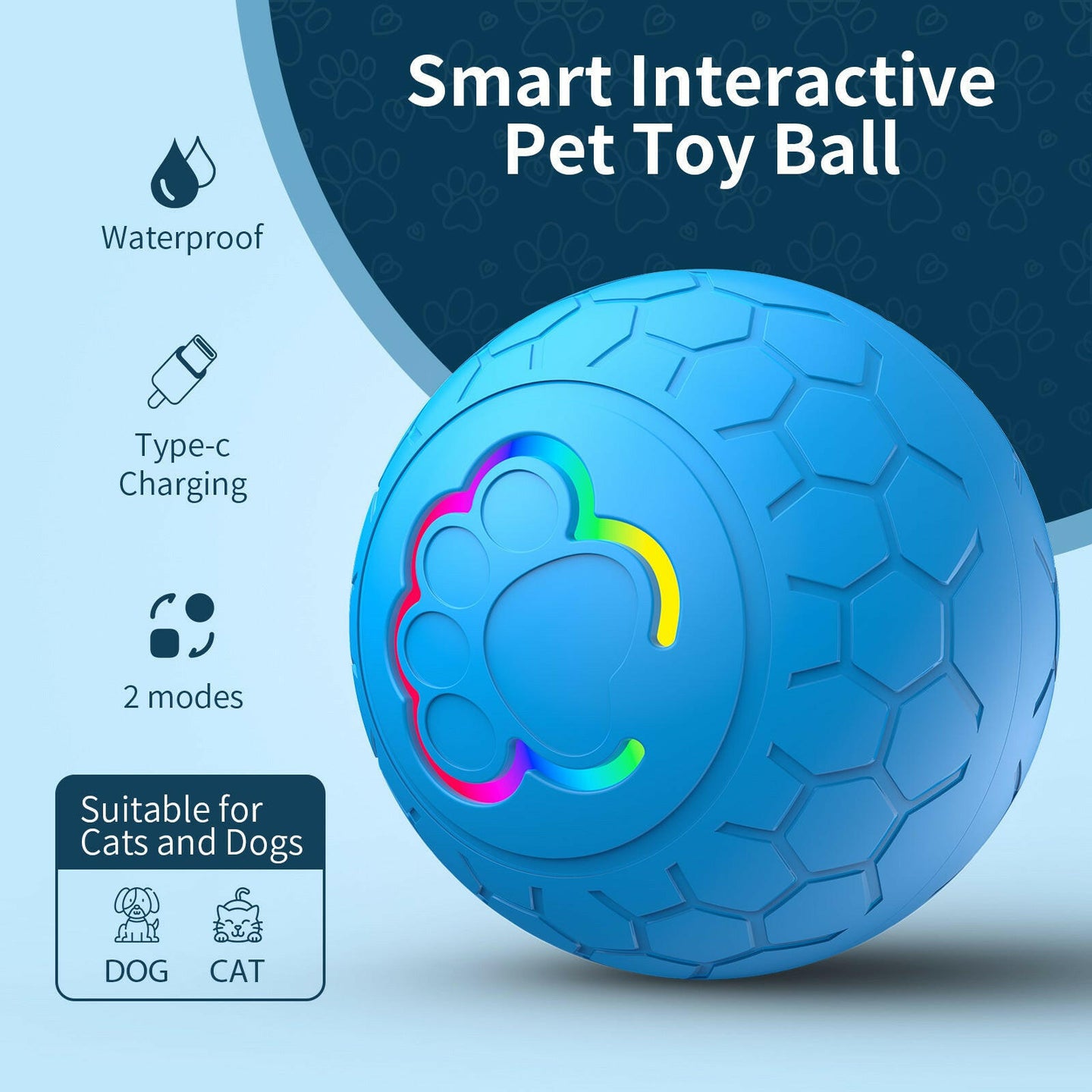 Smart Interactive LED Pet Toy Ball.