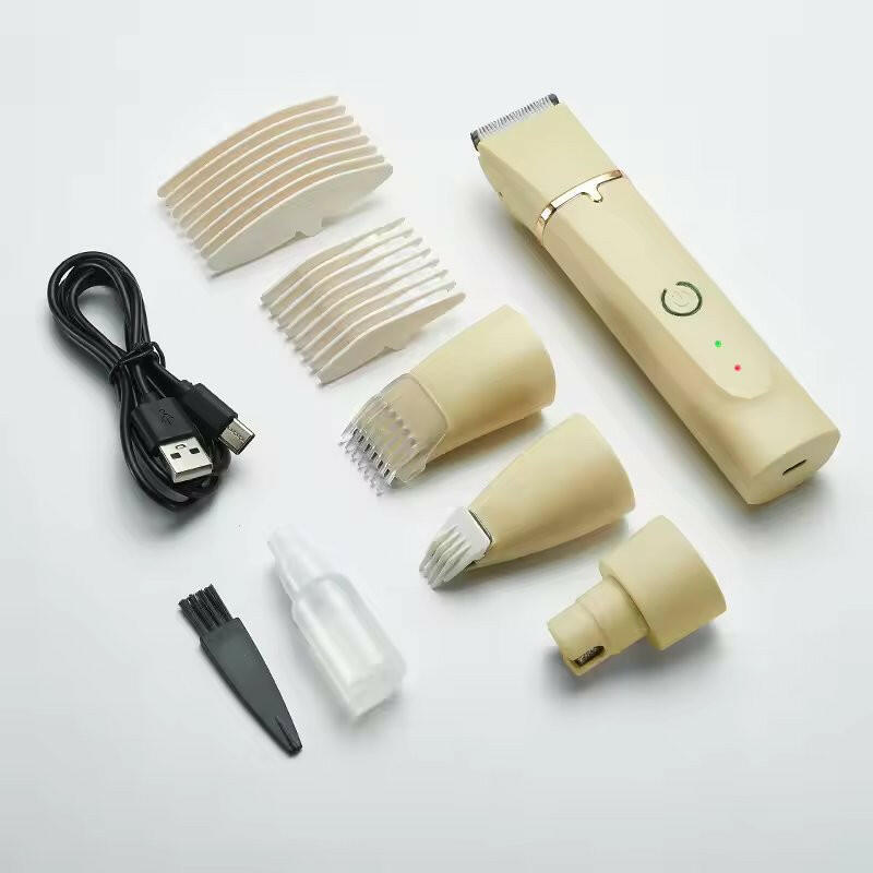 Premium Cordless 4-in-1 Dog Hair Trimmer Kit – Low Noise and Waterproof.