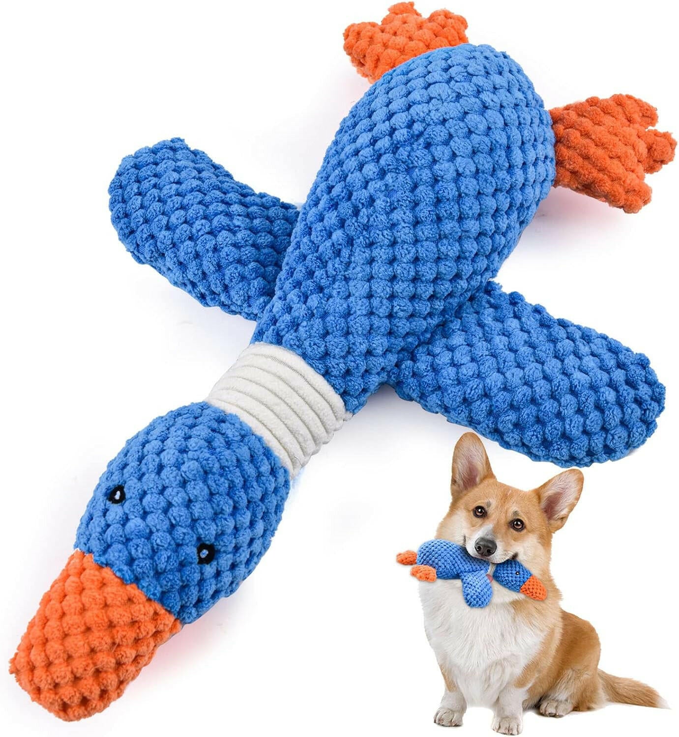 Durable Plush Squeaky Duck Dog Toy.