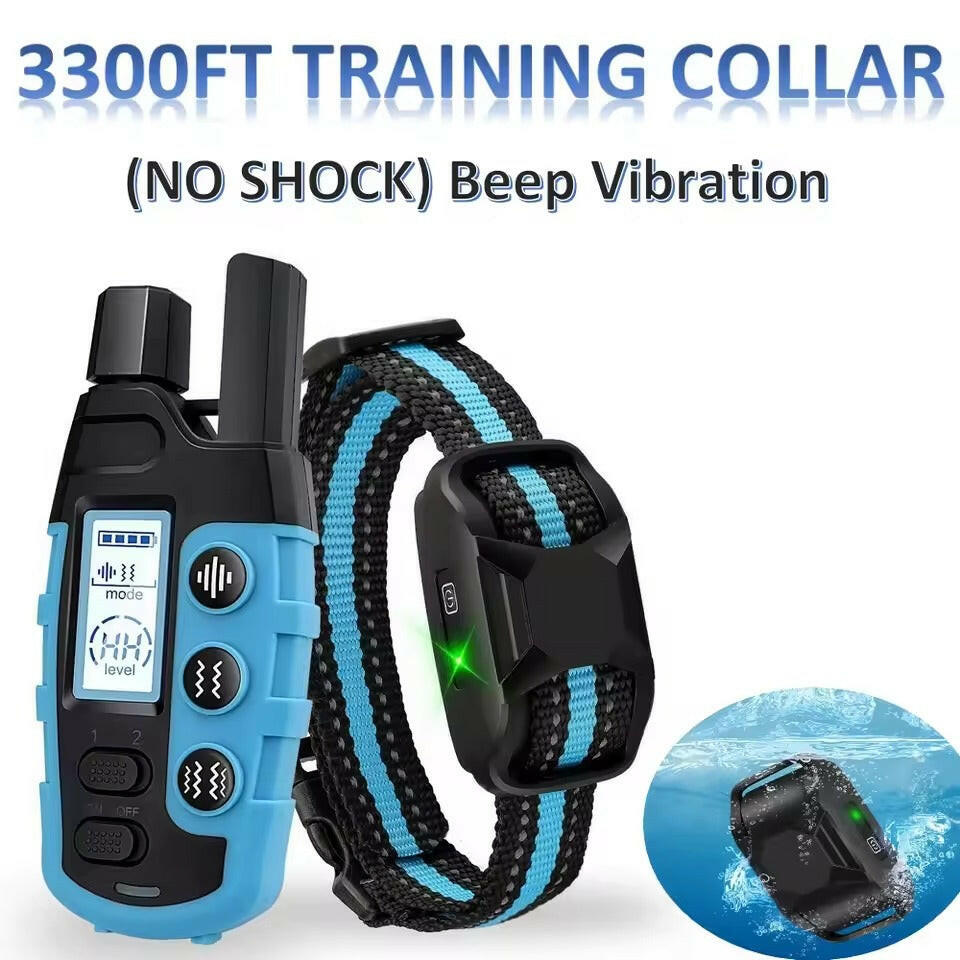 Premium 1000m Dog Training Collar with Remote - Waterproof, Rechargeable E-Collar for All Dog Sizes.