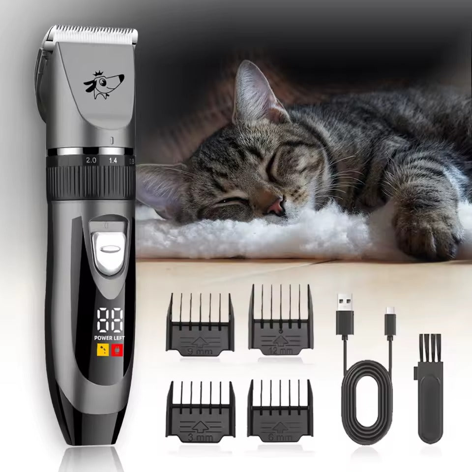 Pet Hair Clipper with LCD – Rechargeable Trimmer for Dogs and Cats