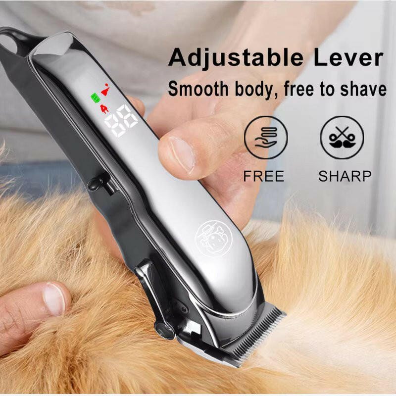 Dog Grooming Clipper with Adjustable Blades and Accessories.