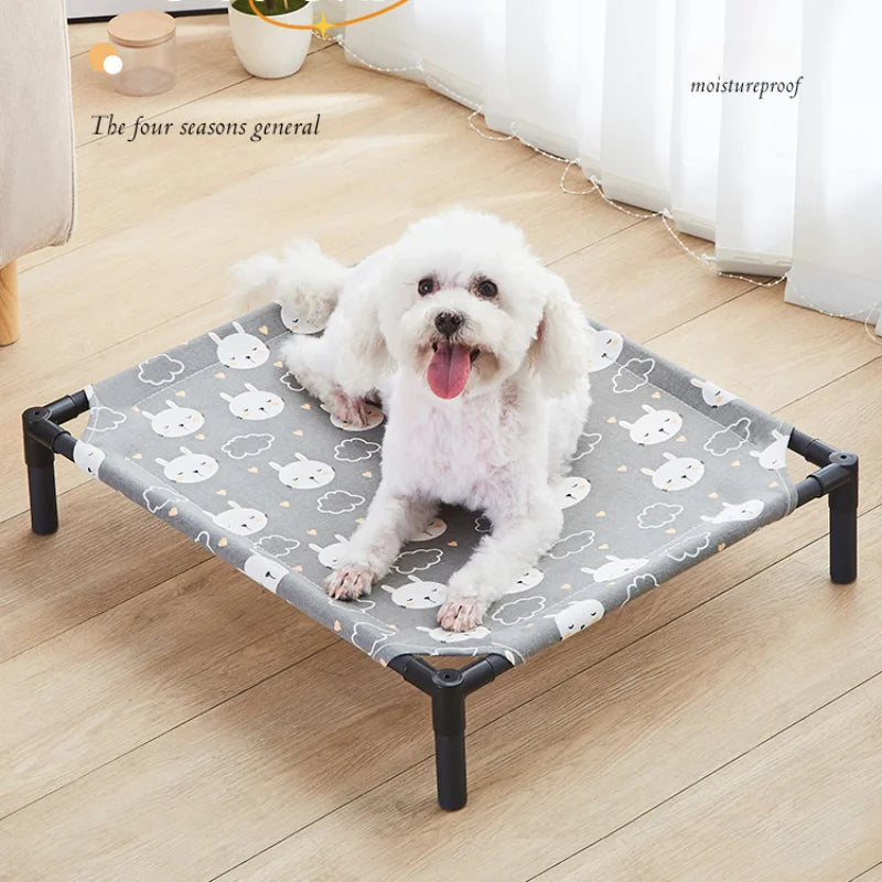 Elevated Outdoor Dog Bed - Comfortable, Durable, and Weather-Resistant.
