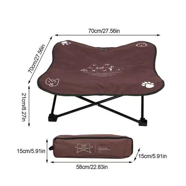 Outdoor Foldable Puppy Bed - Lightweight Travel Pet Cot.