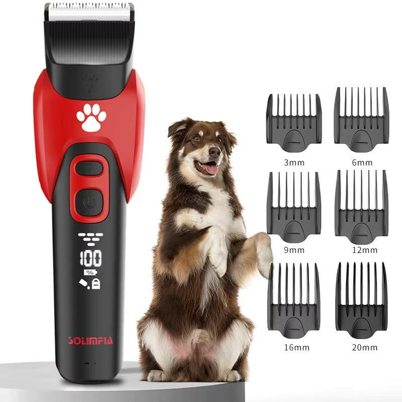 Canine Hair Clippers with Adjustable Comb Attachments.