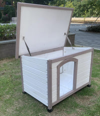 Weatherproof Wooden Dog Kennel with Lift-Up Roof