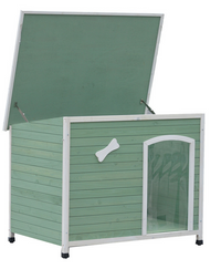 WeatherShield Wooden Dog Kennel with Lift-Up Roof