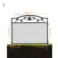 Dog Fence with Decorative Floral Design Panels