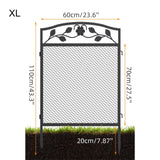 Dog Fence with Decorative Floral Design Panels