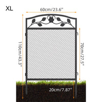 Dog Fence with Decorative Floral Design Panels