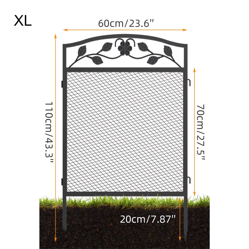 Dog Fence with Decorative Floral Design Panels