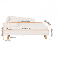Plush Pet Sofa Bed with Wooden Legs and Bolster Cushion.