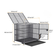 Mobile Heavy Duty Dog Crate with 3 Doors and Bottom Tray.