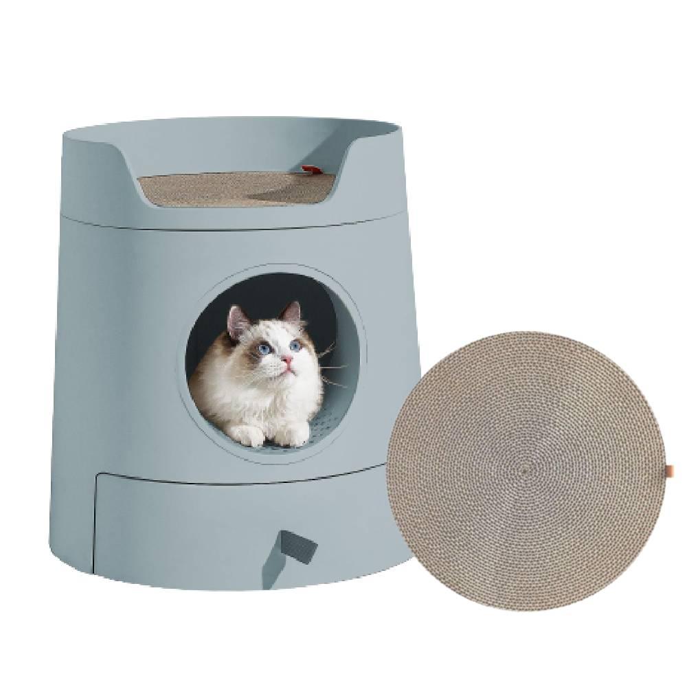 Castle 2-in-1 Cat Litter Box with Free Scratch Mat + Scoop