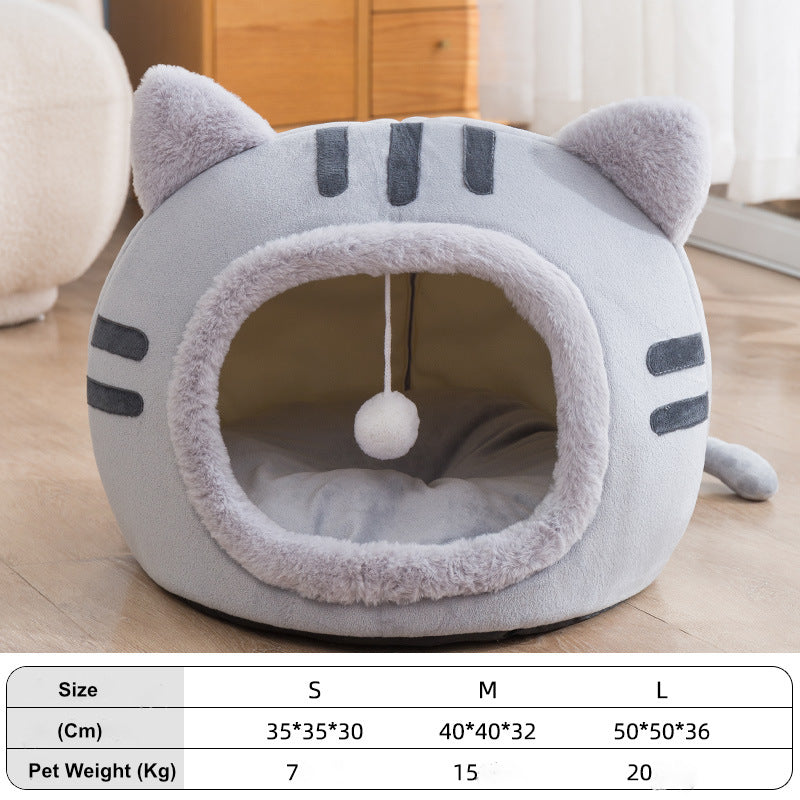 Cozy Cat Cave Bed with Removable Cushion Floor