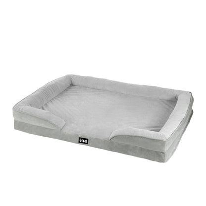 Large Grey Memory Foam Dog Bed with Washable Cover