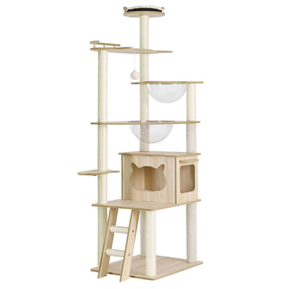 Premium Multi-Level Cat Tree with Sisal Posts and Cozy Hideaway