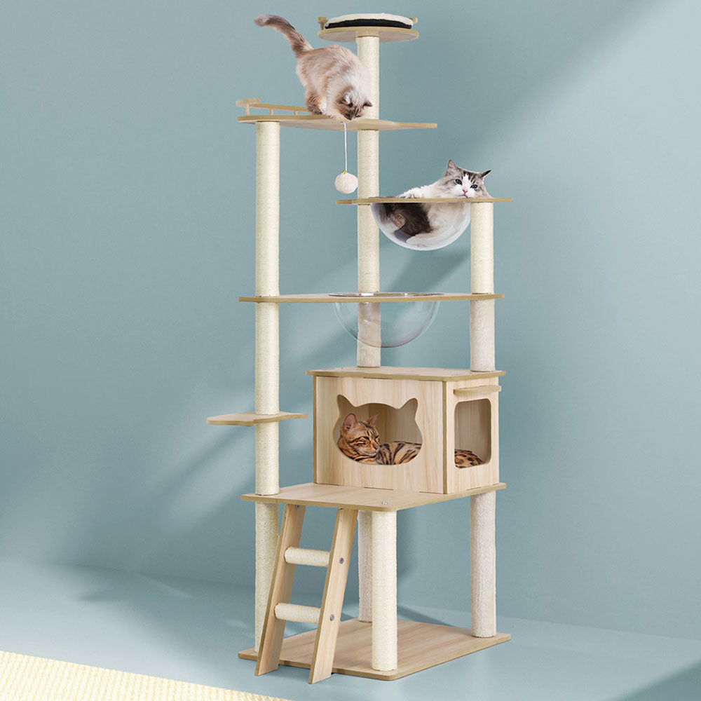 Premium Multi-Level Cat Tree with Sisal Posts and Cozy Hideaway