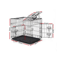 Heavy Duty 3-Door Foldable Steel Pet Crate Kennel