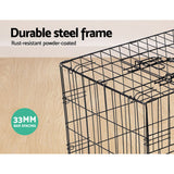 Heavy Duty 3-Door Foldable Steel Pet Crate Kennel