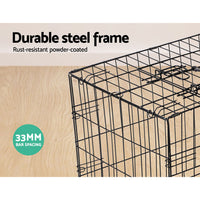 Heavy Duty 3-Door Foldable Steel Pet Crate Kennel