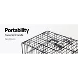 Heavy Duty 3-Door Foldable Steel Pet Crate Kennel