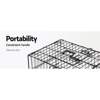 Heavy Duty 3-Door Foldable Steel Pet Crate Kennel