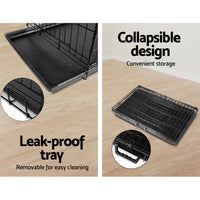 Heavy Duty 3-Door Foldable Steel Pet Crate Kennel