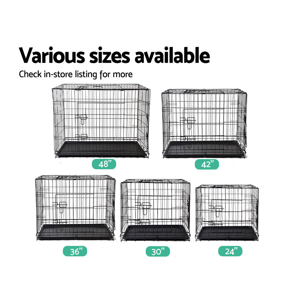 Heavy Duty 3-Door Foldable Steel Pet Crate Kennel