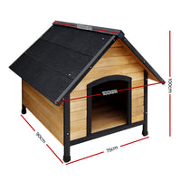 Pawfey Outdoor Wooden Dog Kennel with Weatherproof Asphalt Roof