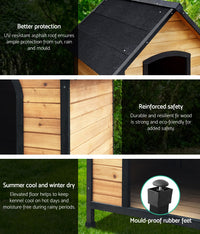 Pawfey Outdoor Wooden Dog Kennel with Weatherproof Asphalt Roof