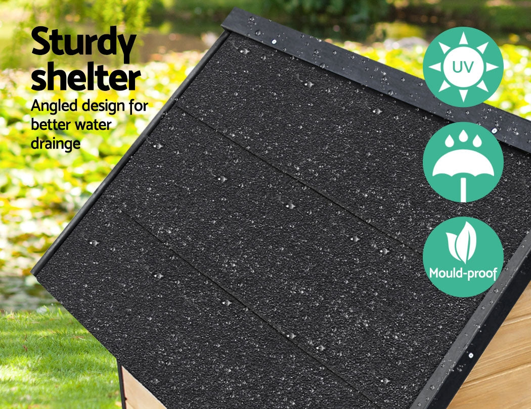 Pawfey Outdoor Wooden Dog Kennel with Weatherproof Asphalt Roof