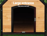 Pawfey Outdoor Wooden Dog Kennel with Weatherproof Asphalt Roof