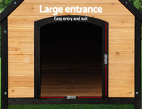 Pawfey Outdoor Wooden Dog Kennel with Weatherproof Asphalt Roof