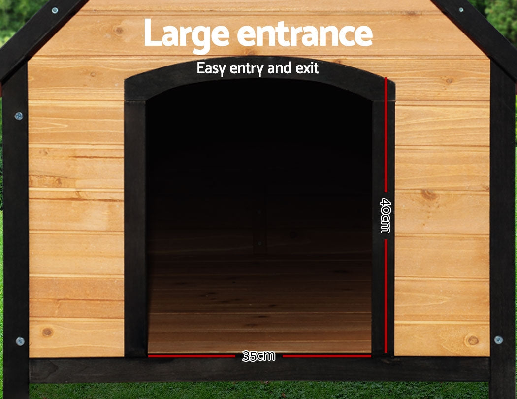 Pawfey Outdoor Wooden Dog Kennel with Weatherproof Asphalt Roof