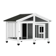 Pawfey Dog Kennel with Covered Veranda