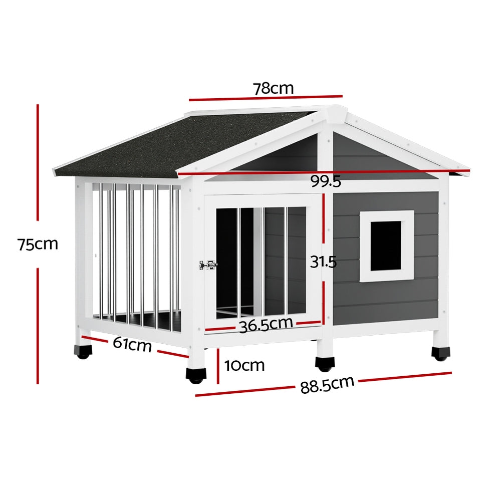 Pawfey Dog Kennel with Covered Veranda