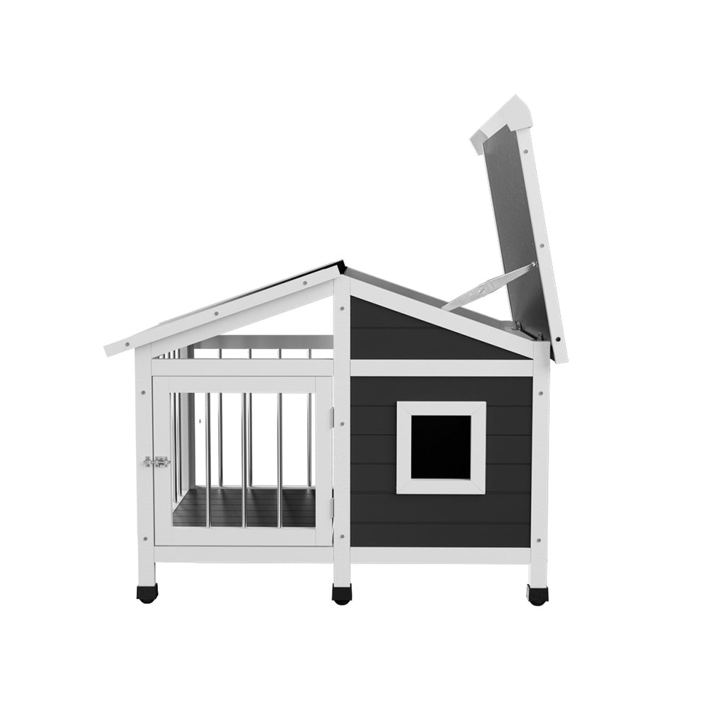 Pawfey Dog Kennel with Covered Veranda