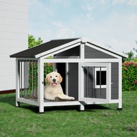 Pawfey Dog Kennel with Covered Veranda