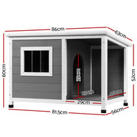 Modern Outdoor Wooden Dog House with Covered Porch