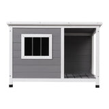 Modern Outdoor Wooden Dog House with Covered Porch