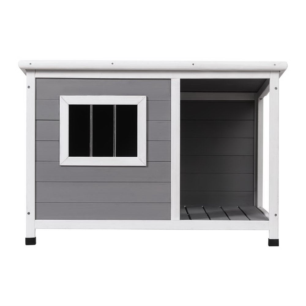 Modern Outdoor Wooden Dog House with Covered Porch