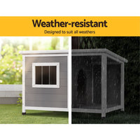 Modern Outdoor Wooden Dog House with Covered Porch