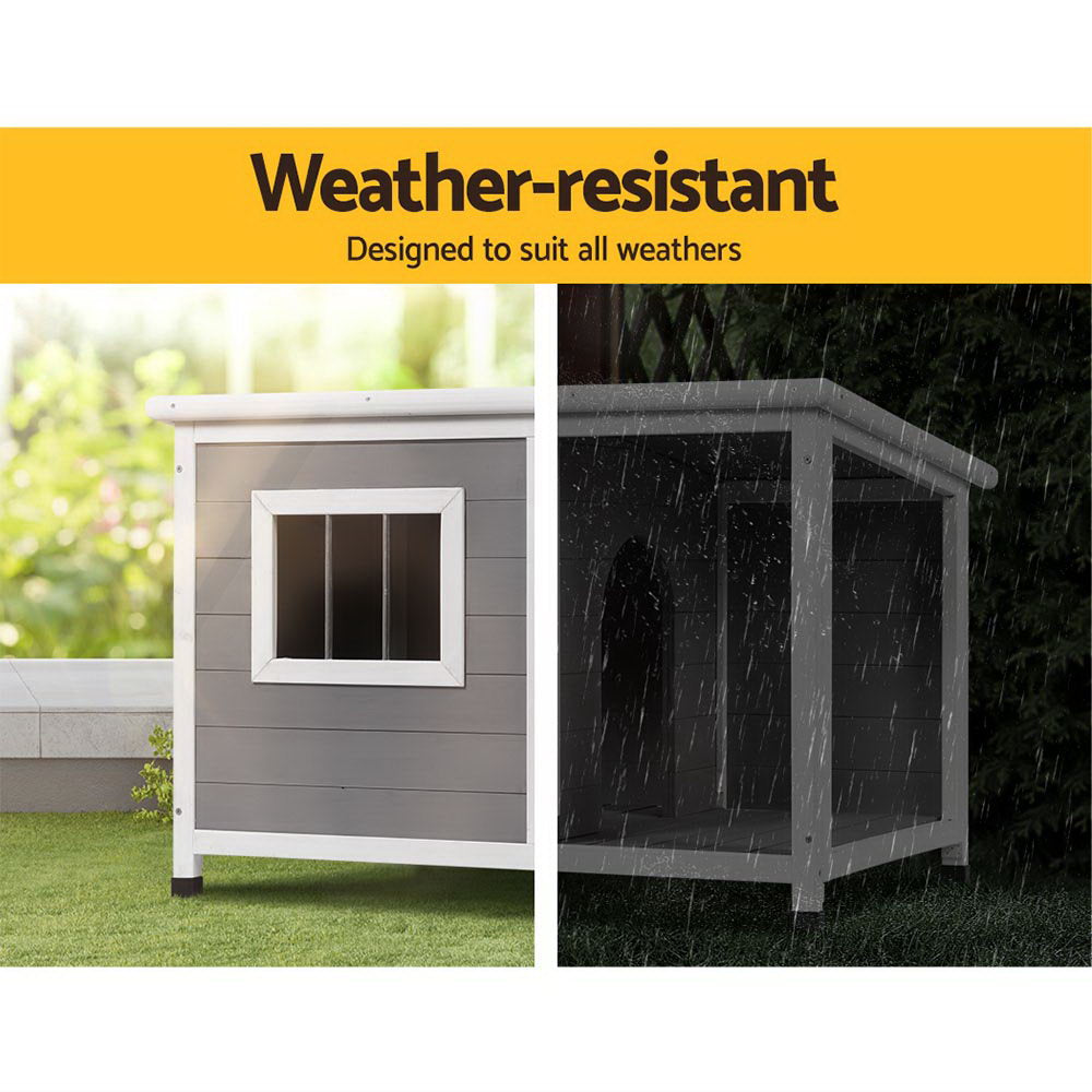 Modern Outdoor Wooden Dog House with Covered Porch